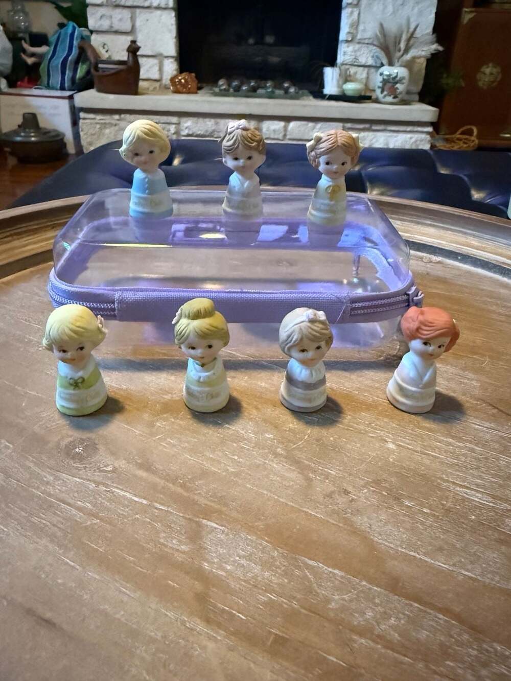 Enesco Days of the Week Porcelain Thimbles Set